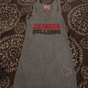 Georgia Bull Dogs! Ribbed VS Pink tee.